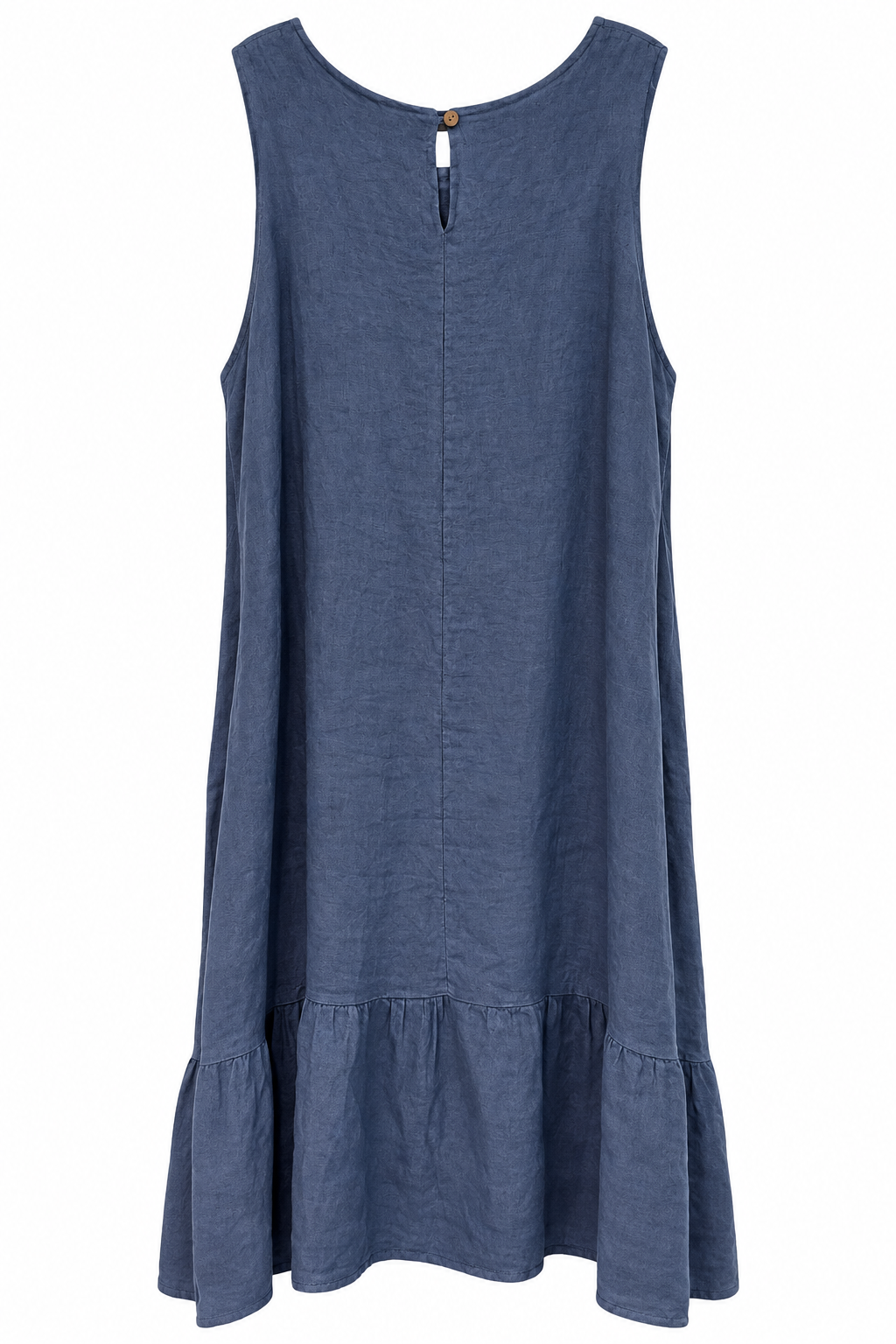 Italian Linen Ruffle Hem Dress – Made in Italy