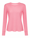Pink Mesh Long-Sleeve Fitted Top