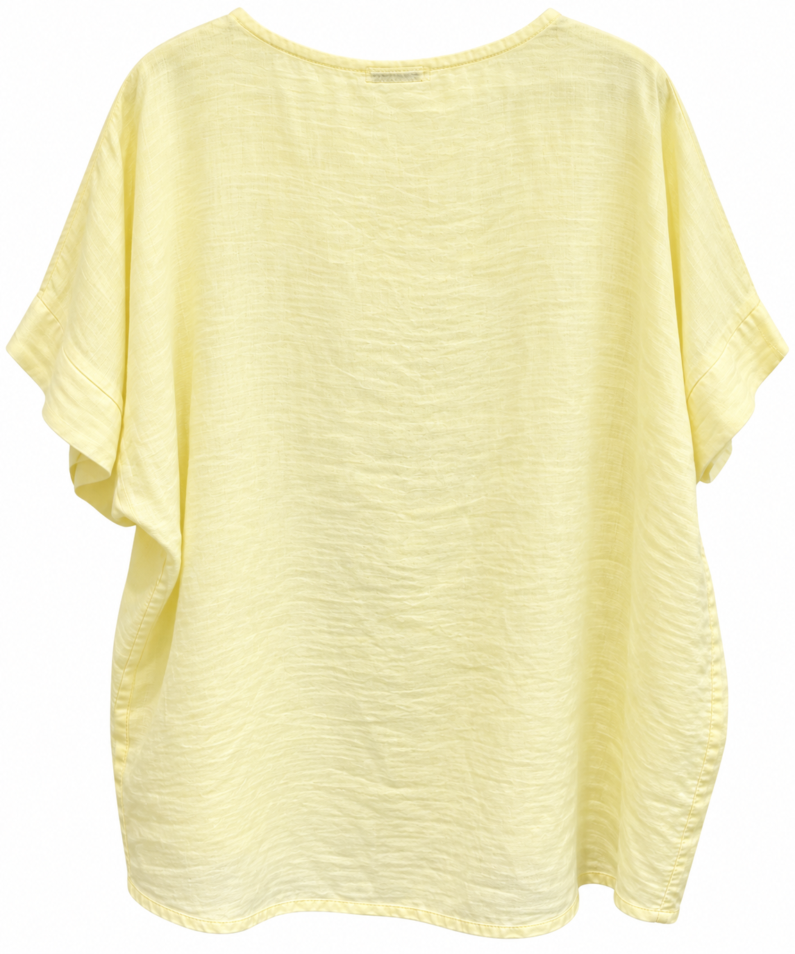 Sunshine Yellow Italian Linen Eyelet Top