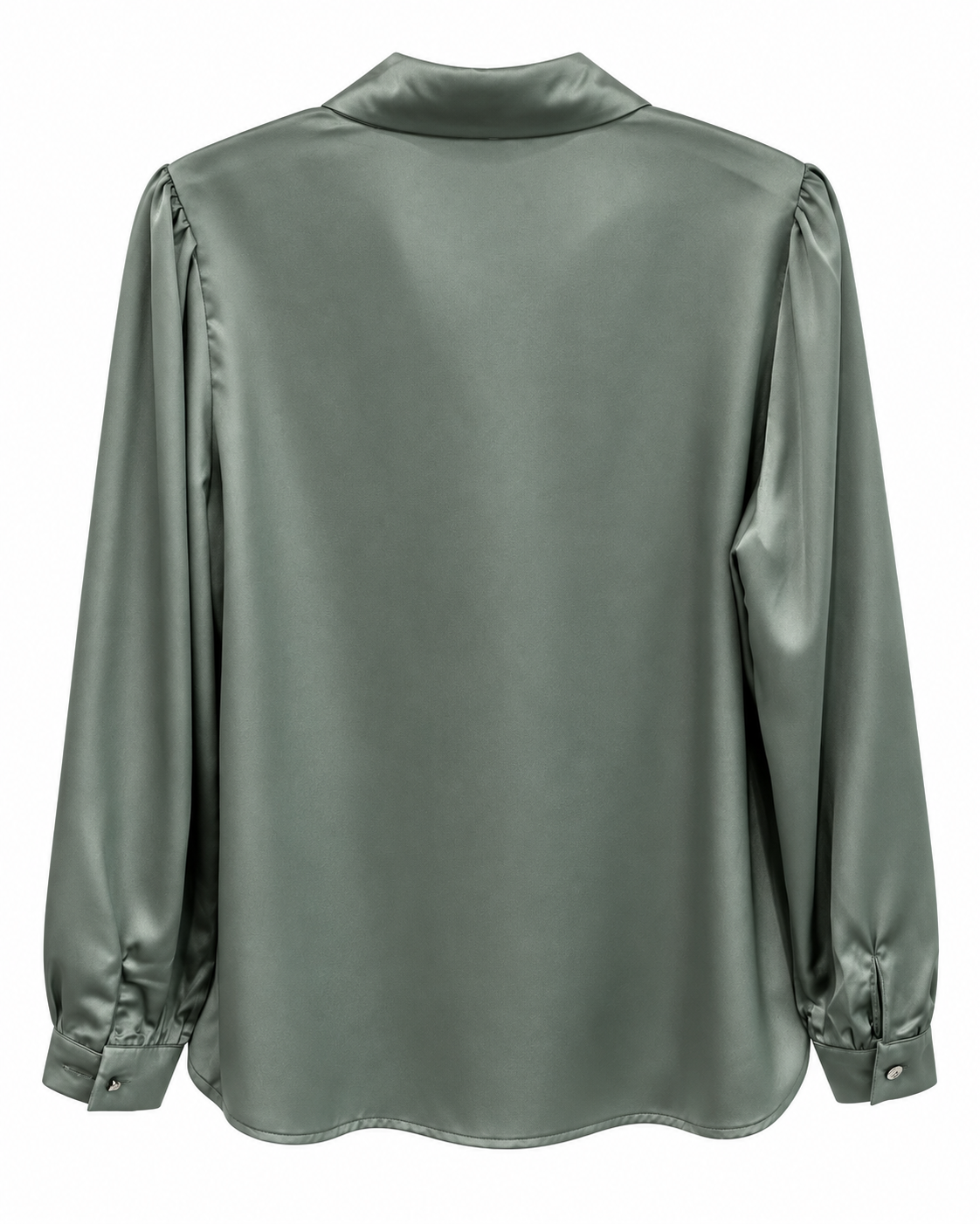 Sage Satin Crystal-Embellished Shirt