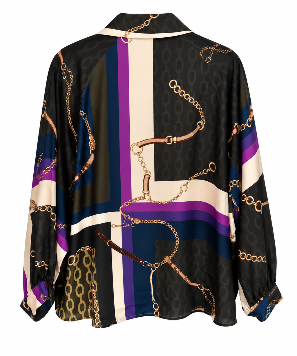 Luxe Chain Print Satin Co-ord Set