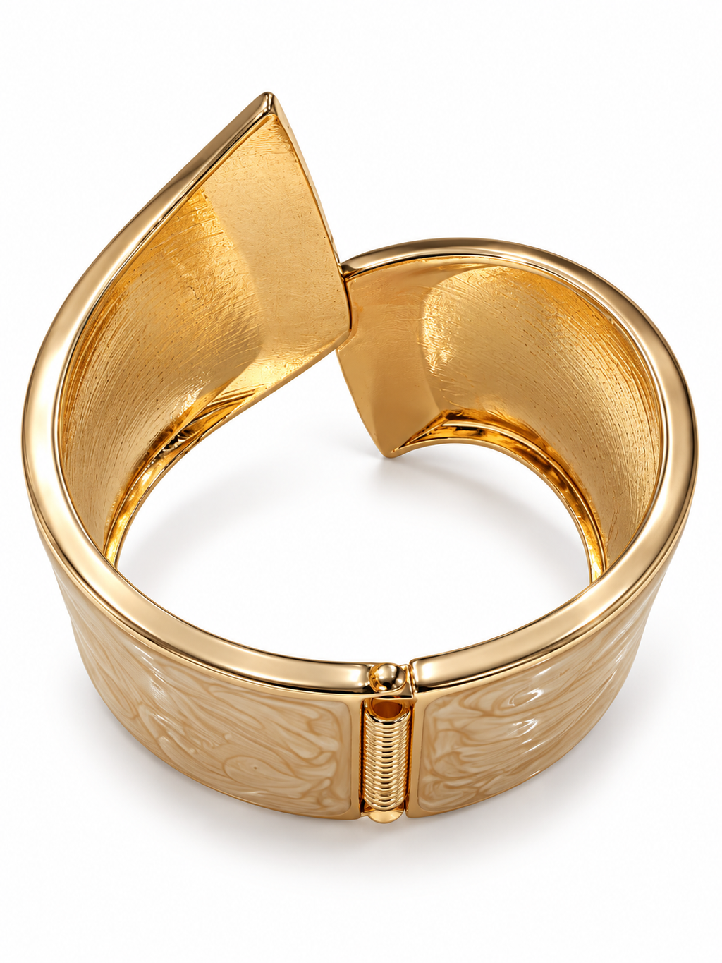 Gold Enamel Cuff Bracelet
