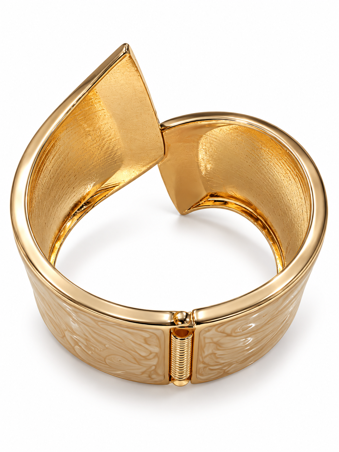 Gold Enamel Cuff Bracelet