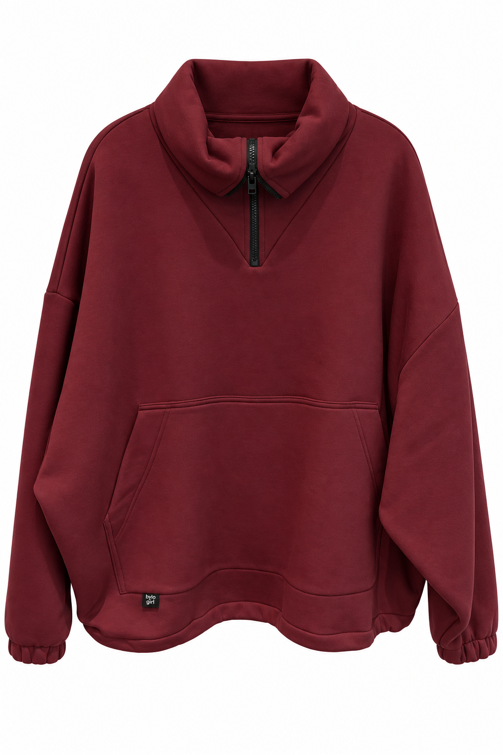 Burgundy Fleece Half-Zip Sweatshirt