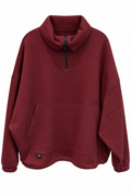 Burgundy Fleece Half-Zip Sweatshirt
