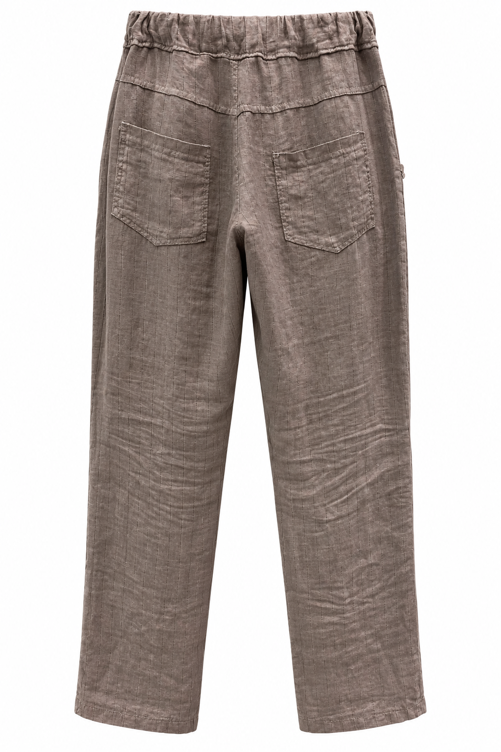 Linen Drawstring Pants with Crystal Embellishment