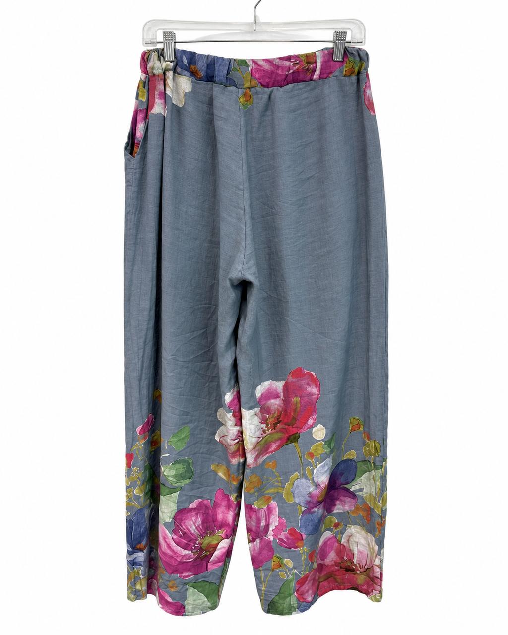 Italian Linen Floral Shirt & Wide-Leg Trousers Set – Puro Lino