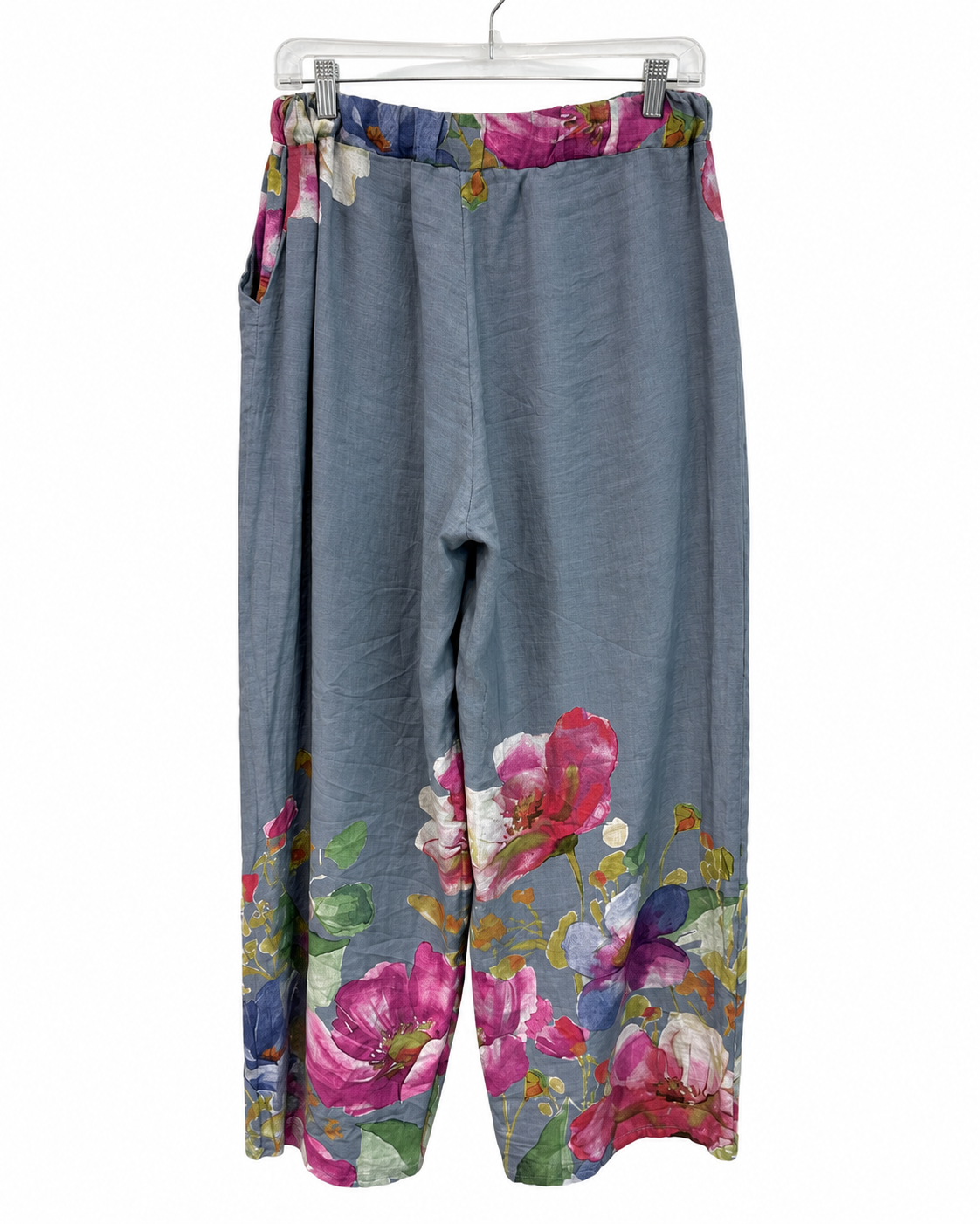 Italian Linen Floral Shirt & Wide-Leg Trousers Set – Puro Lino