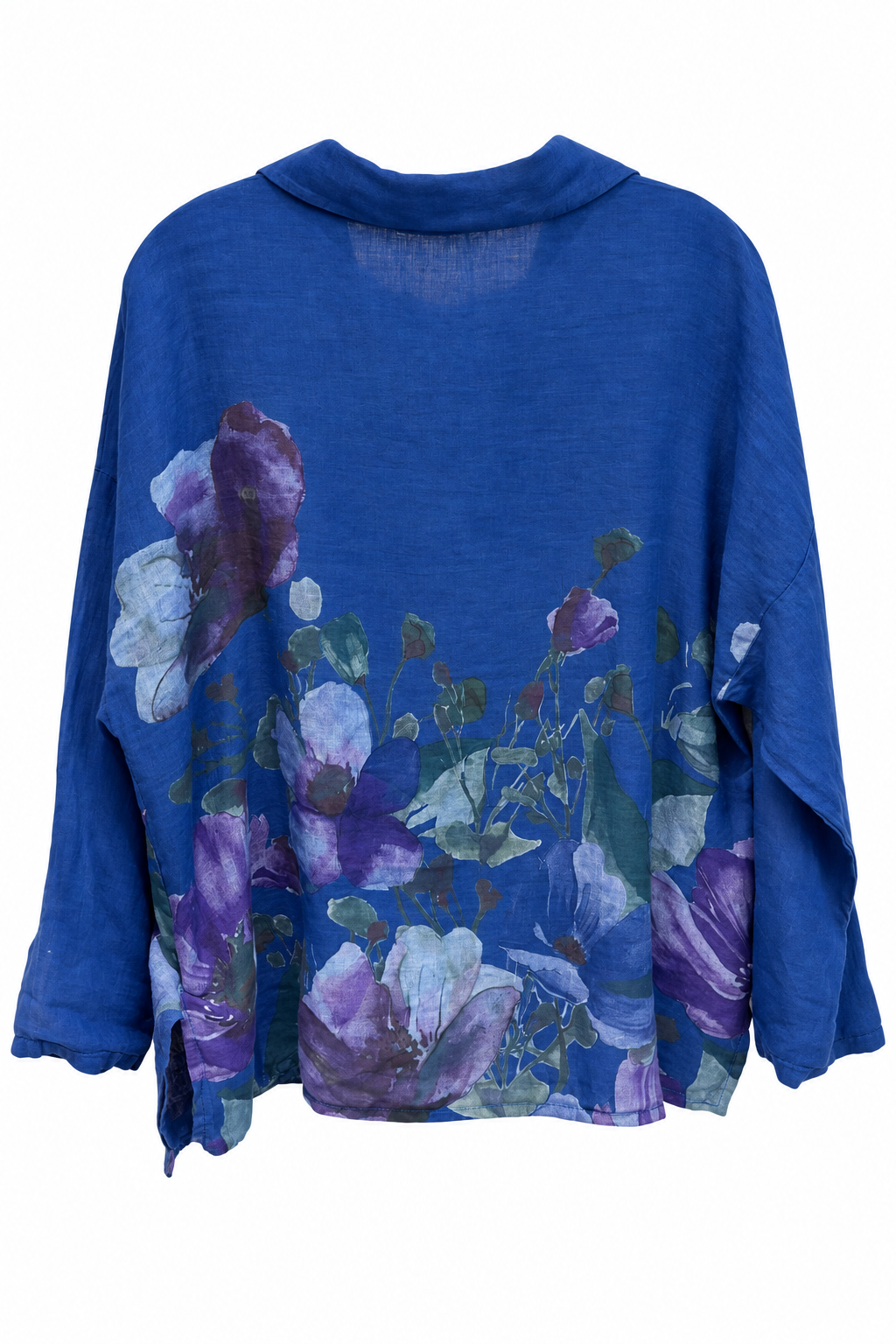 Royal Blue Floral Linen Set